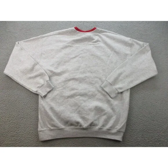 Christmas Sweatshirt Women's Large Cardinals Double Collar Granny Gray Red Birds - Picture 7 of 7